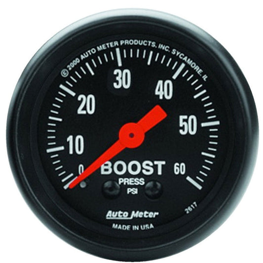 Autometer Z Series 52mm 0-60 PSI Mechanical Boost Gauge AutoMeter Gauges