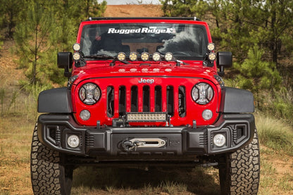 Rugged Ridge 07-18 Jeep Wrangler JK/JKU Textured Black Elite Headlight Euro Guards Rugged Ridge Light Covers and Guards