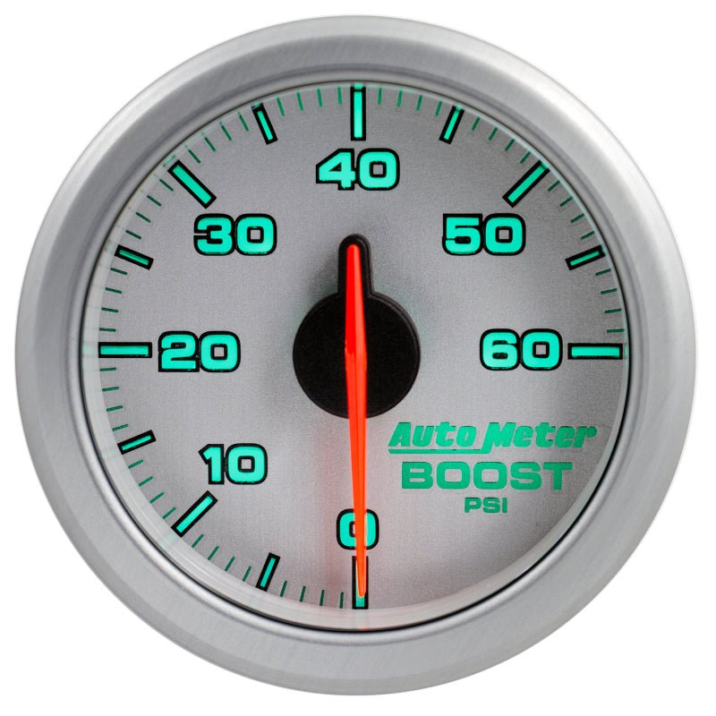 Autometer Airdrive 2-1/6in Boost Gauge 0-60 PSI - Silver AutoMeter Gauges