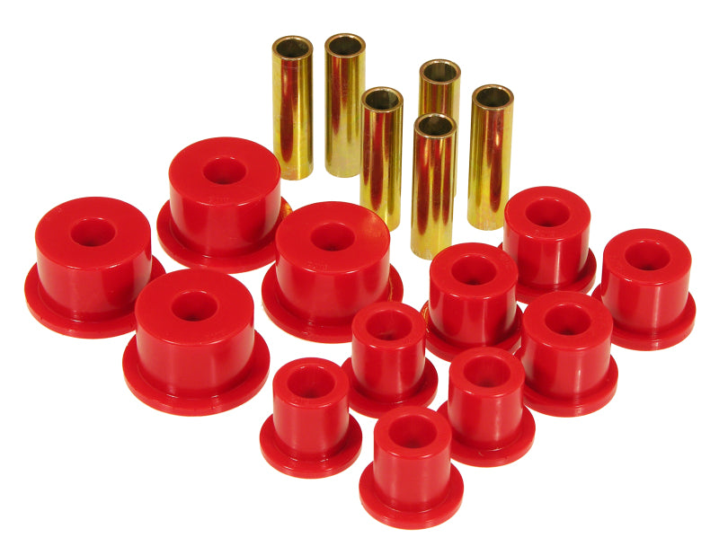 Prothane 74-91 Jeep Cherokee Front Spring & Shackle Bushings (w/ 2in OD Main Eye) - Red