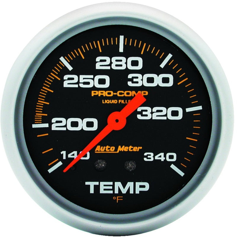 AutoMeter Gauge Temperature 2-5/8in. 140-280 Deg. F Liquid Filled Mech 8ft. Pro-Comp AutoMeter Gauges