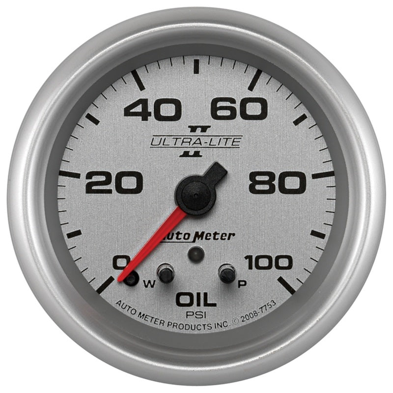 AutoMeter Gauge Oil Press 2-5/8in. 100PSI Stepper Motor W/ Peak & Warn Ultra-Lite II AutoMeter Gauges