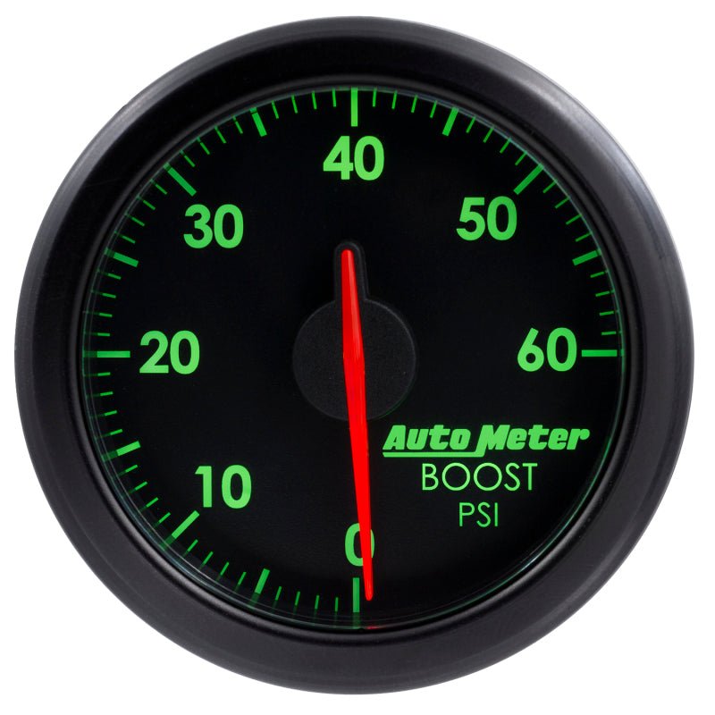 Autometer Airdrive 2-1/6in Boost Gauge 0-60 PSI - Black AutoMeter Gauges