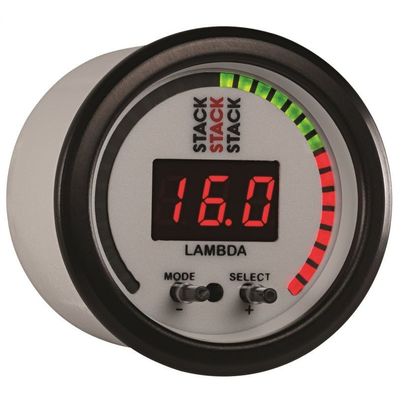 Autometer Stack 52mm Pro-Control Wideband Air/Fuel Ratio (Lambda) Gauge - White AutoMeter Gauges