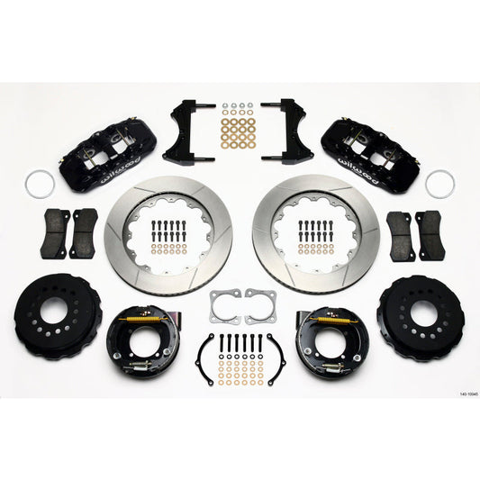 Wilwood AERO4 Rear P-Brake Kit 14.00in Chevy 12 Bolt-Spec 3.15in Brng Wilwood Big Brake Kits