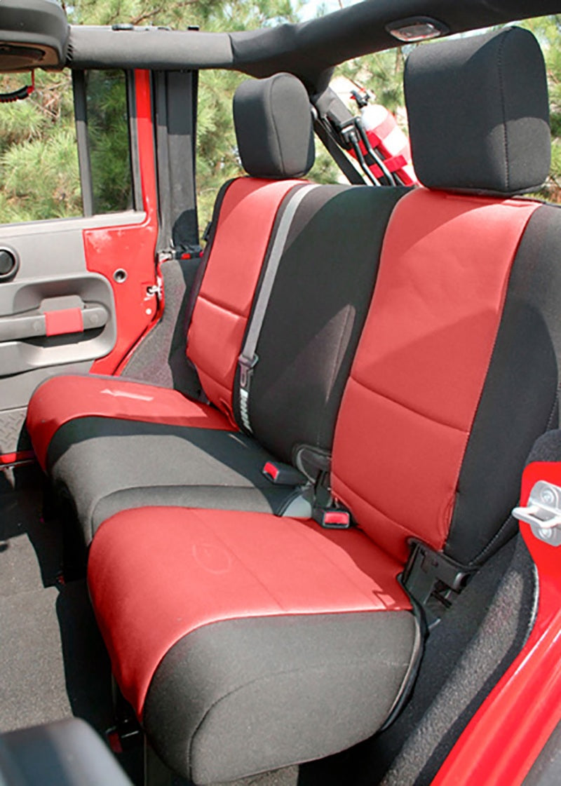 Rugged Ridge Seat Cover Kit Black/Red 07-10 Jeep Wrangler JK 2dr Rugged Ridge Seat Covers