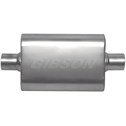 Gibson CFT Superflow Center/Center Oval Muffler - 4x9x13in/2.25in Inlet/2.25in Outlet - Stainless Gibson Muffler