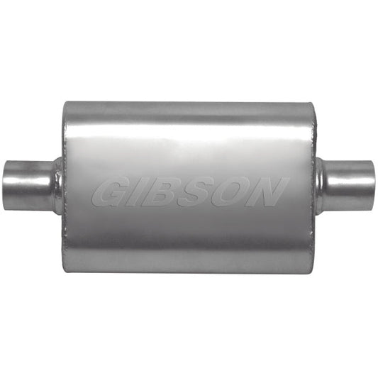 Gibson CFT Superflow Center/Center Oval Muffler - 4x9x18in/3in Inlet/3in Outlet - Stainless Gibson Muffler