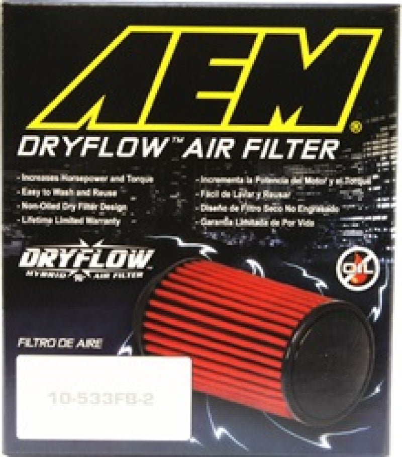 AEM 5.5in Base OD x 4.75in Top OD x 5in Height Conical Dryflow Air Filter