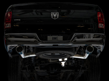 AWE Tuning 09-18 RAM 1500 5.7L (w/o Cutout) 0FG Dual Rear Exit Cat-Back Exhaust - Chrome Silver Tips