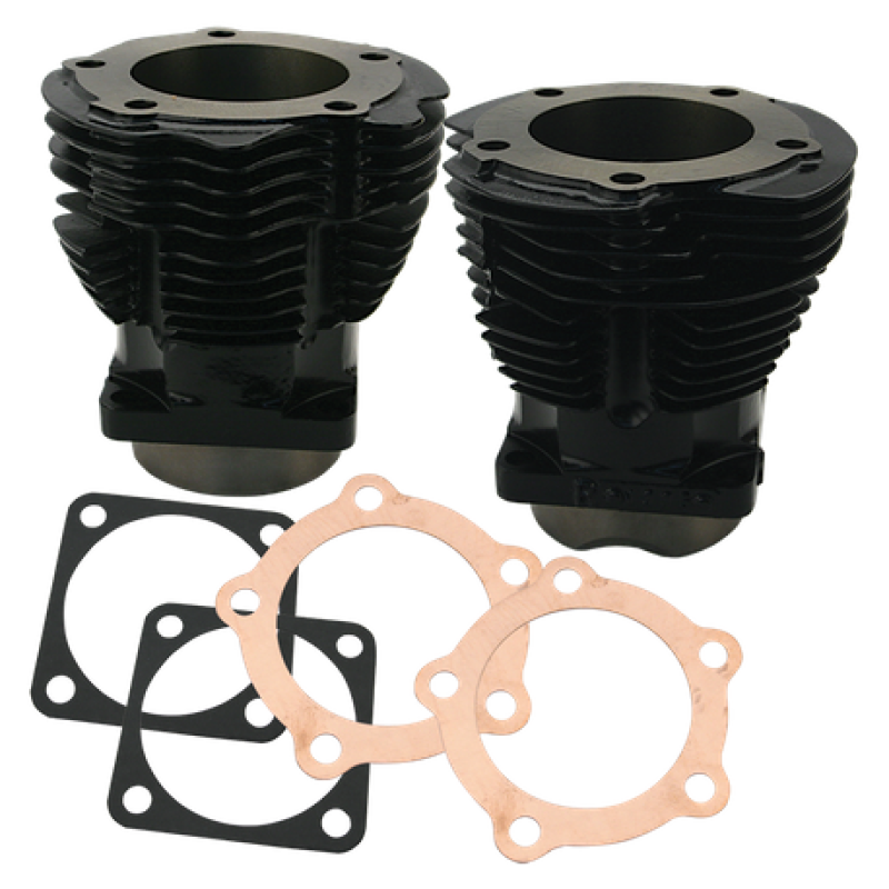 S&S Cycle 36-47 OHV Engines 3-7/16in Bore Cylinder Set - Hi-Temp Black