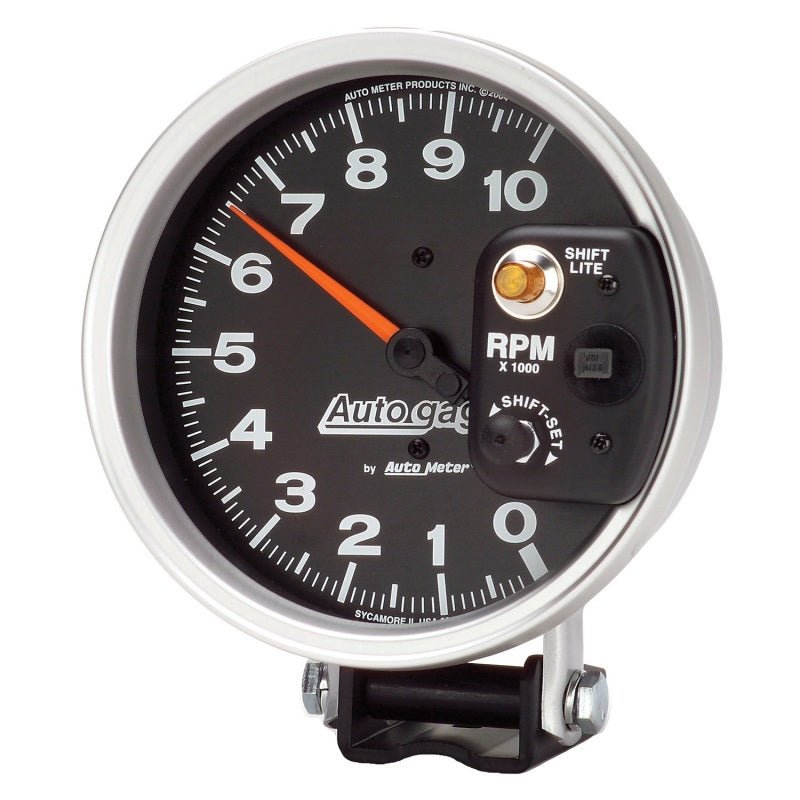 Autometer AutoGage 5in / 10k RPM / Pedestal Mount Black Tachometer w/ Shift Light AutoMeter Gauges