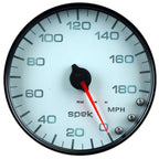 Autometer Spek-Pro Gauge Speedometer 5in 180 Mph Elec. Programmable White/Black AutoMeter Gauges