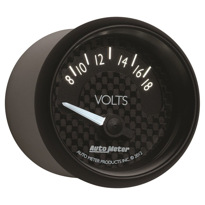 Autometer GT Series 52mm Short Sweep Electronic 8-18 Volts Voltmeter AutoMeter Gauges