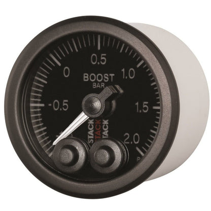 Autometer Stack 52mm -1 to +2 Bar (Incl T-Fitting) Pro-Control Boost Pressure Gauge - Black AutoMeter Gauges