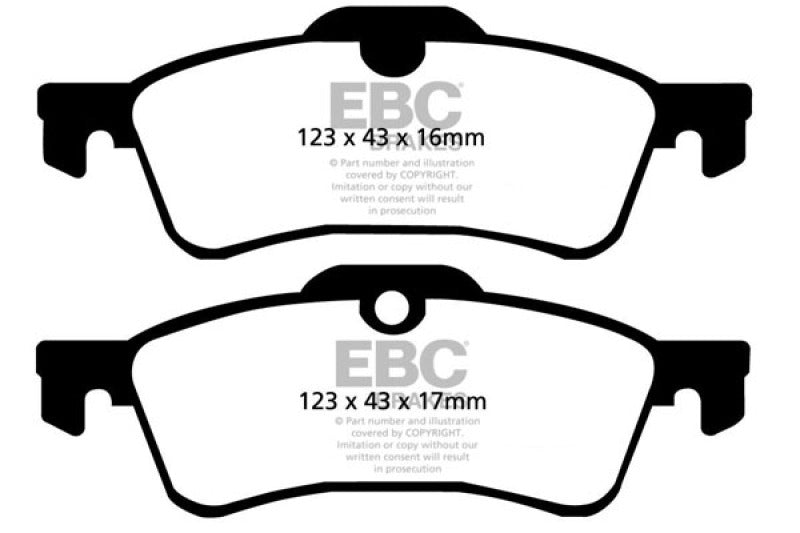 EBC 02-03 Mini Hardtop 1.6 Redstuff Rear Brake Pads