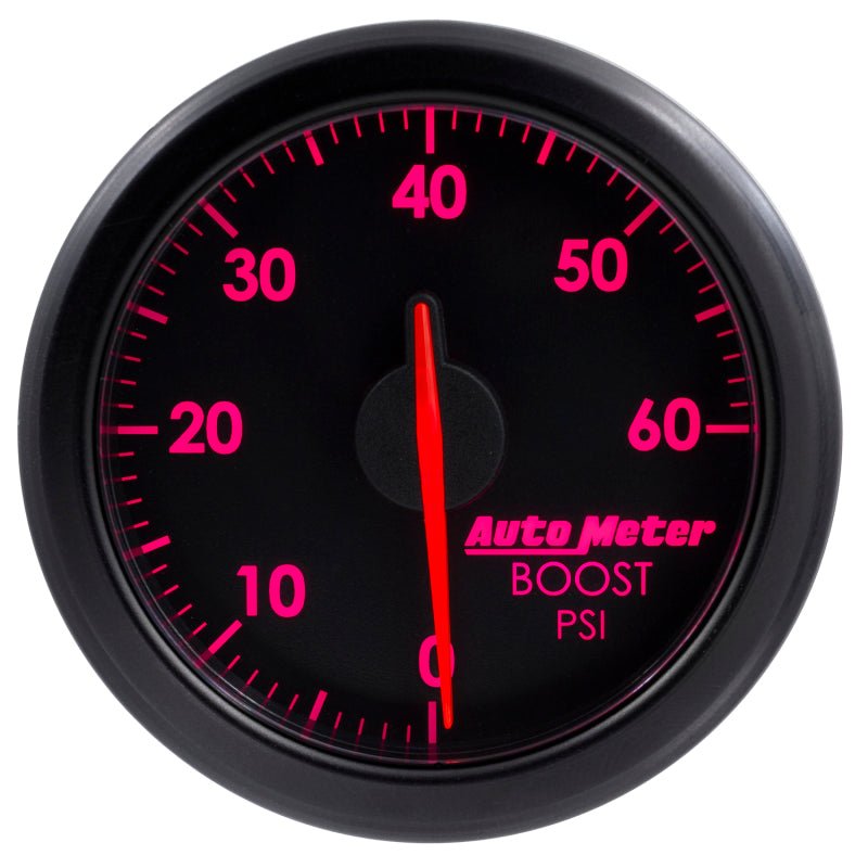 Autometer Airdrive 2-1/6in Boost Gauge 0-60 PSI - Black AutoMeter Gauges