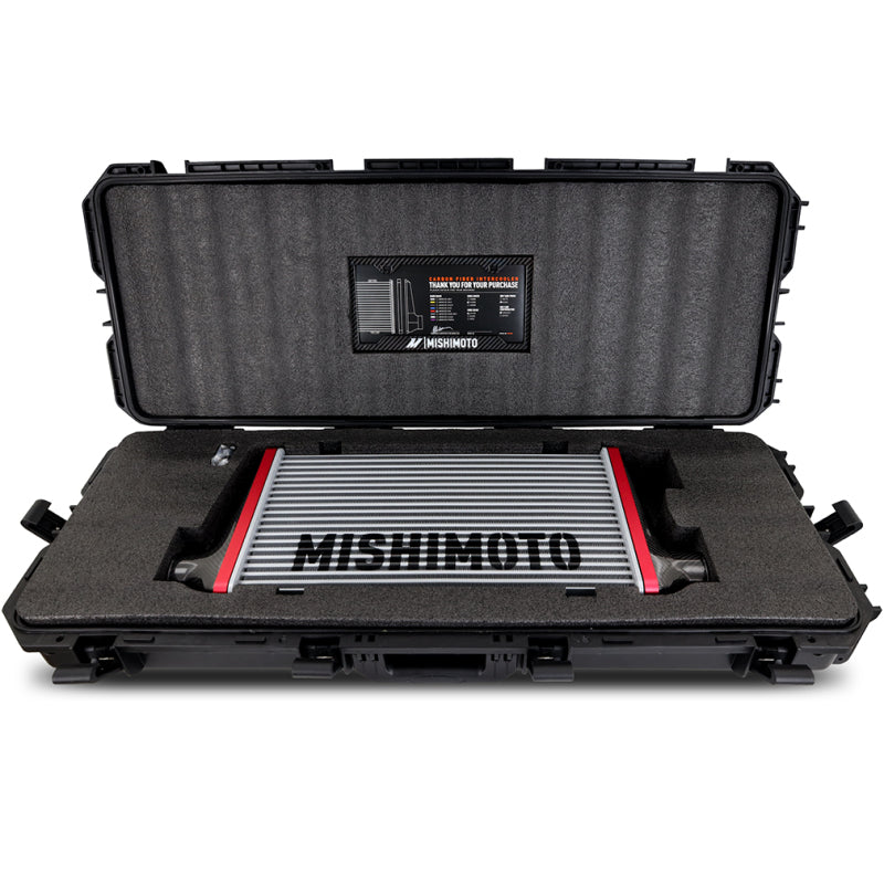 Mishimoto Universal Carbon Fiber Intercooler - Matte Tanks - 450mm Black Core - S-Flow - DG V-Band