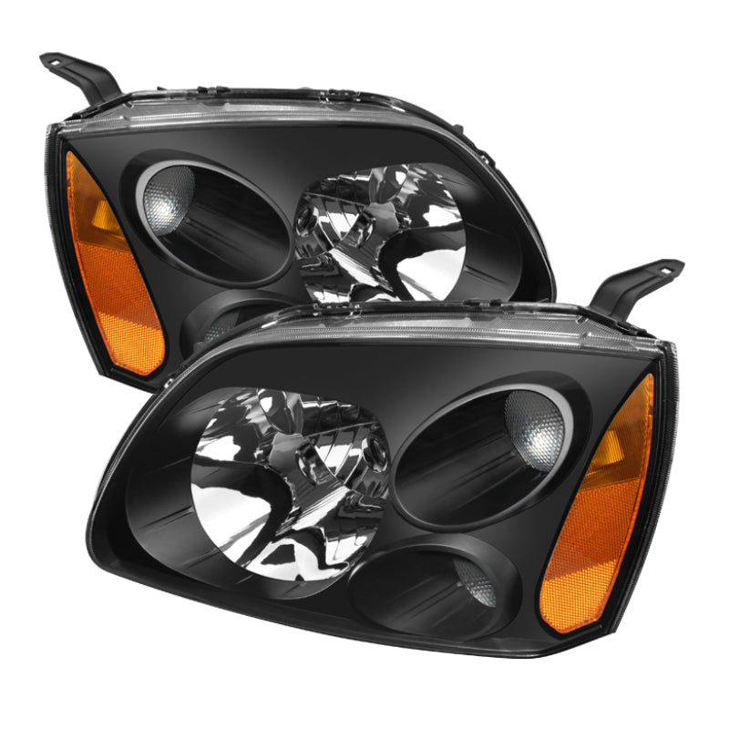 Xtune Mitsubishi Galant 04-08 Amber Crystal Headlights Black HD-JH-MG04-AM-BK SPYDER Headlights