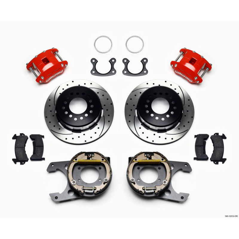 Wilwood D154 P/S P-B Kit Drilled-Red Small Ford 2.50in Offset Wilwood Big Brake Kits