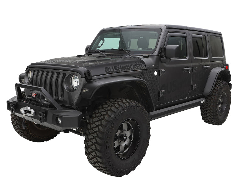 Bushwacker 2018+ Jeep Wrangler (JL) Unlimited Flat Style Flares 4pc - Black