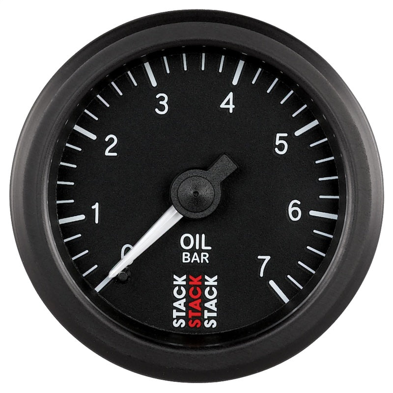 Autometer Stack Instruments 52mm 0-7 BAR M10 (M) Mechanical Oil Pressure Gauge - Black AutoMeter Gauges