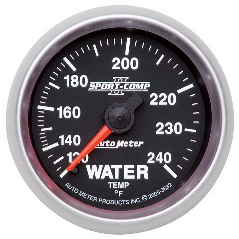 Autometer Sport-Comp II 52mm 120-240 F Mechanical Water Temperature Gauge AutoMeter Gauges