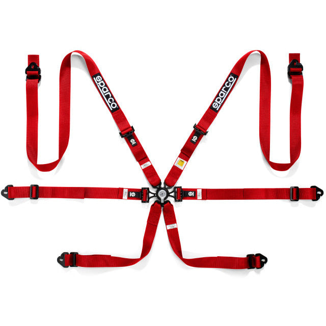 Sparco Belt 6 Pnt 2in Pd Red SPARCO Seat Belts & Harnesses