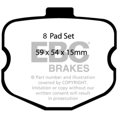 EBC 06-08 Chevrolet Corvette (C6) 7.0 (Z06) Redstuff Rear Brake Pads EBC Brake Pads - Performance