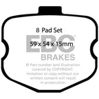 EBC 06-08 Chevrolet Corvette (C6) 7.0 (Z06) Yellowstuff Rear Brake Pads EBC Brake Pads - Performance