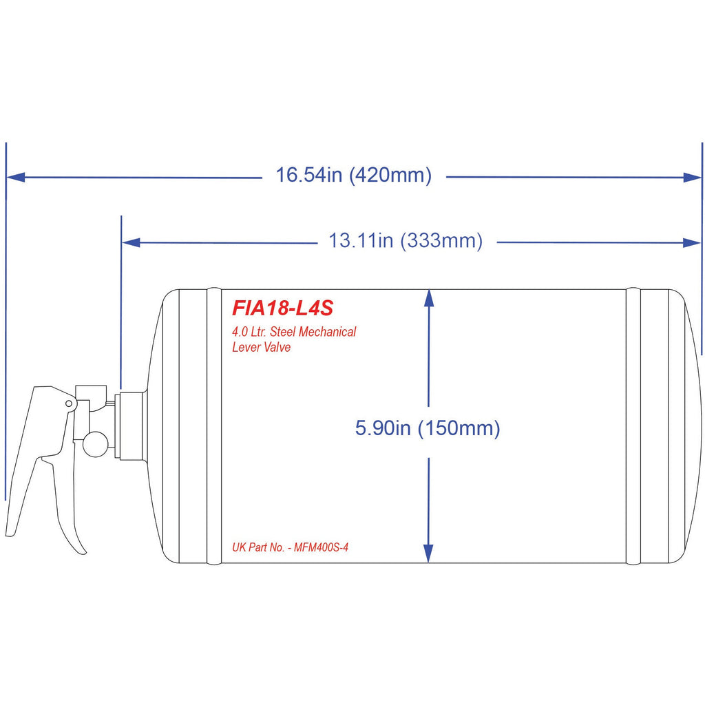 SPA Technique - 4.0 Ltr. AFFF-AR, Steel Mechanical FIA 2018 Fire Suppression System 