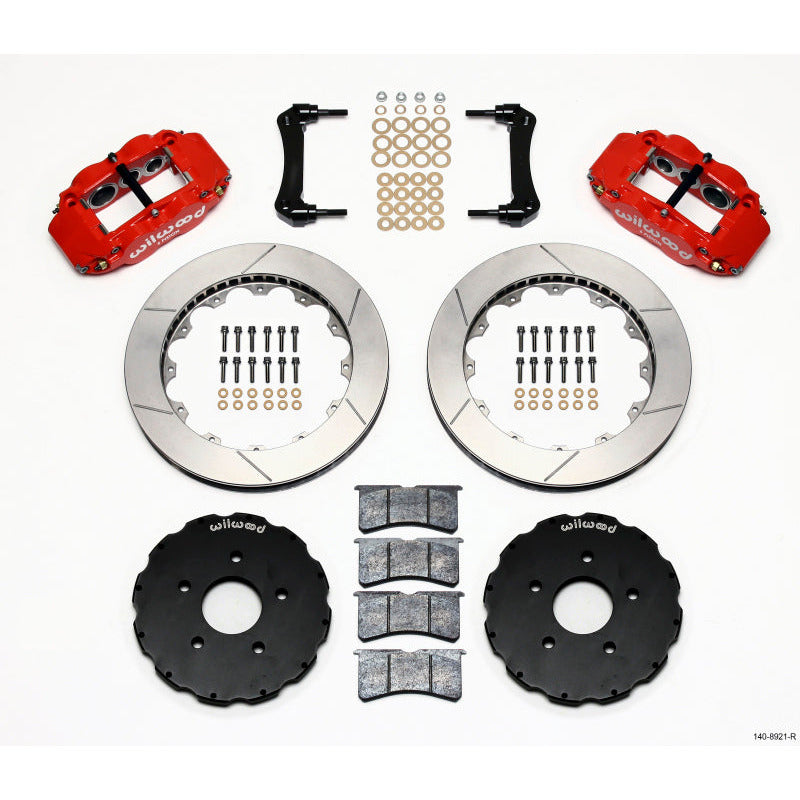 Wilwood Narrow Superlite 6R Front Hat Kit 13.06in Red 2005-up Corvette C6 Wilwood Big Brake Kits