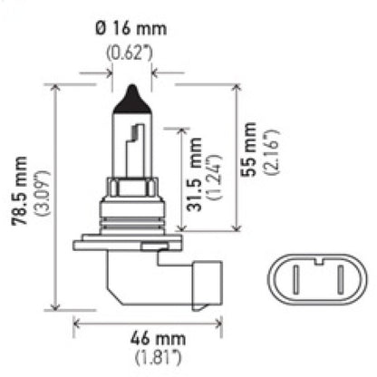 Hella Bulb 9006 12V 55W P22D T4 +50 Hella Bulbs