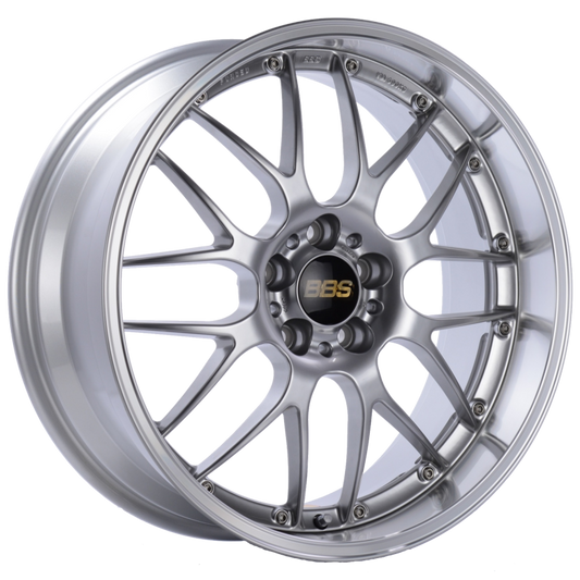 BBS RS-GT 20x10 5x120 ET22 Diamond Silver Center Diamond Cut Lip Wheel -82mm PFS/Clip Required