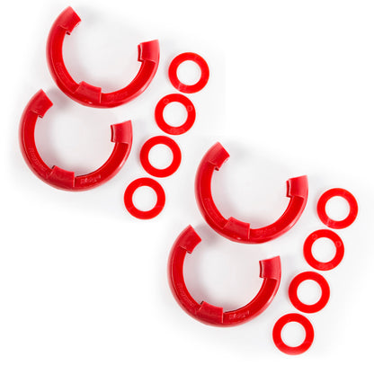 Rugged Ridge 3/4in Red D-Ring Isolator Kit Rugged Ridge Shackle Kits