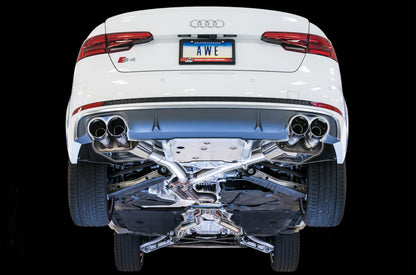 AWE Tuning Audi B9 S4 SwitchPath Exhaust - Non-Resonated (Silver 102mm Tips)