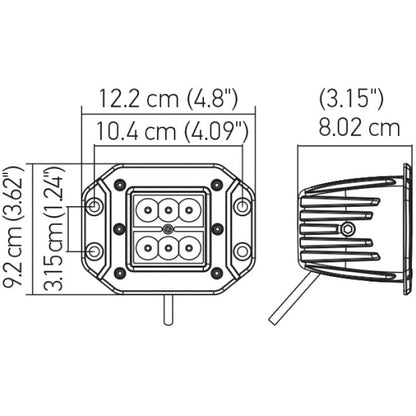 Hella Value Fit Flush Mount 3in 18W Cube Flood Beam LED Light Hella Light Bars & Cubes