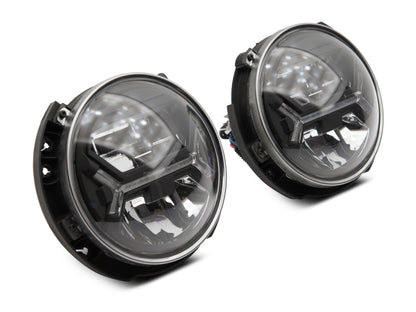 Raxiom 07-18 Jeep Wrangler JK LED Halo Headlights- Black Housing (Clear Lens)