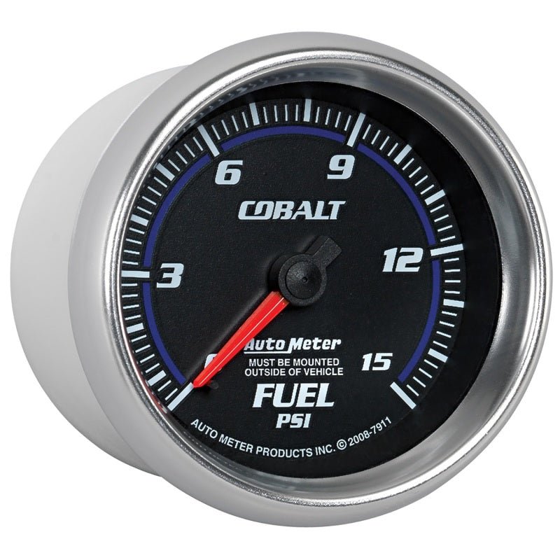 Autometer Cobalt 2-5/8in  Mechanical Fuel Pressure Gauge 0-15 PSI AutoMeter Gauges