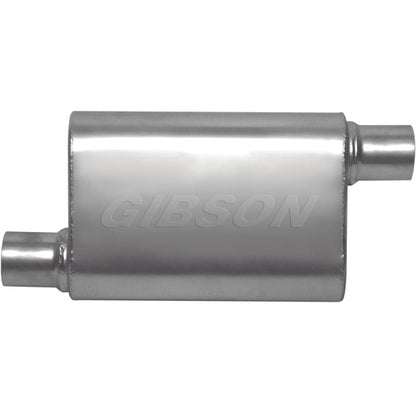 Gibson CFT Superflow Offset/Offset Oval Muffler - 4x9x13in/2.25in Inlet/2.25in Outlet - Stainless Gibson Muffler