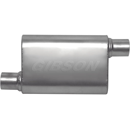Gibson CFT Superflow Offset/Offset Oval Muffler - 4x9x13in/2.25in Inlet/2.25in Outlet - Stainless Gibson Muffler