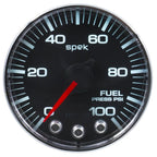 Autometer Spek-Pro Gauge Fuel Press 2 1/16in 100psi Stepper Motor W/Peak & Warn Blk/Chrm AutoMeter Gauges