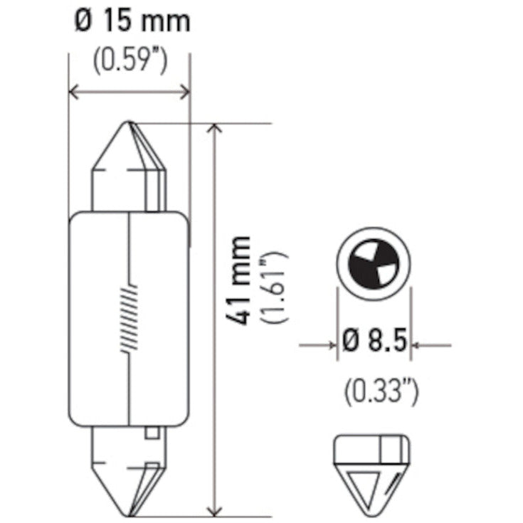 Hella Bulb 6480 24V 18W SV8.5-8 T4.625 15x43mm Hella Bulbs