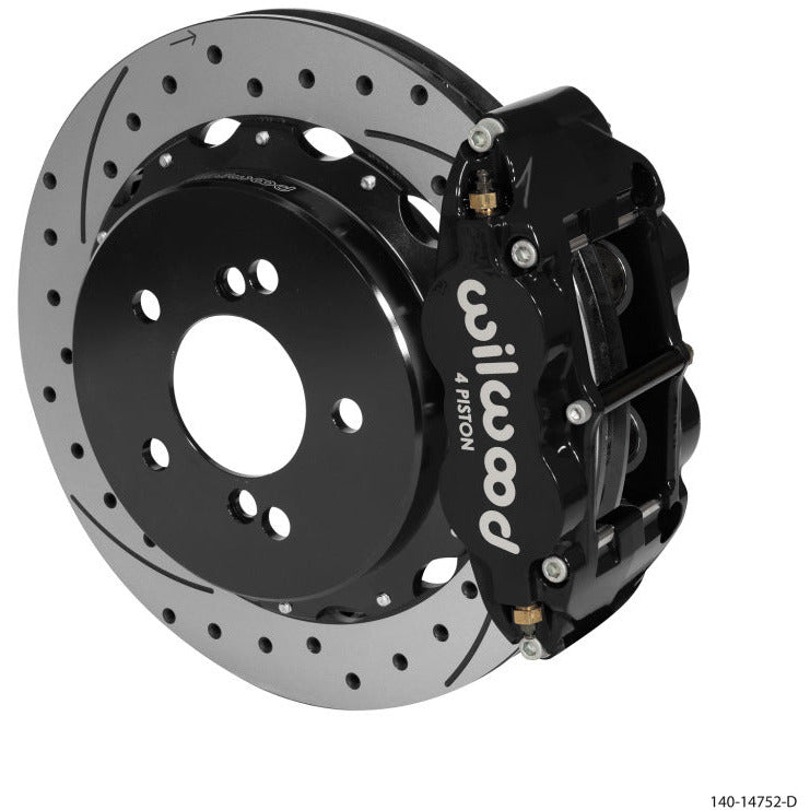 Wilwood Narrow Superlite 4R Rear Kit 12.88in Drilled/Slotted Black 00-06 BMW M3 E46 Wilwood Big Brake Kits