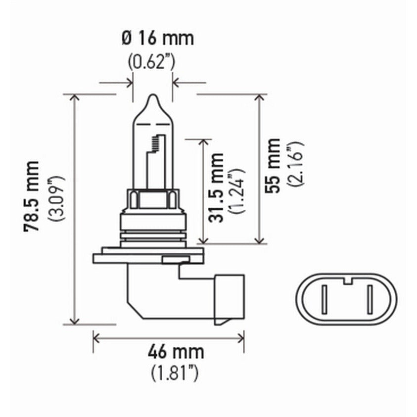 Hella Bulb 9005 12V 65W P20D T4 +50 (2) Hella Bulbs