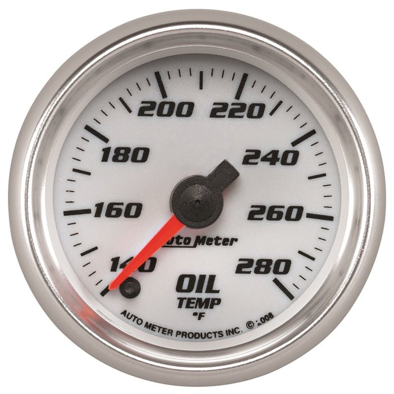 Autometer Pro-Cycle Gauge Oil Temp 2 1/16in 140-280f Digital Stepper Motor White AutoMeter Gauges