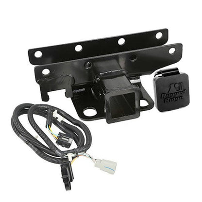 Rugged Ridge Receiver Hitch & Wiring Kit RR Logo 07-18 Jeep Wrangler JK Rugged Ridge Hitch Accessories