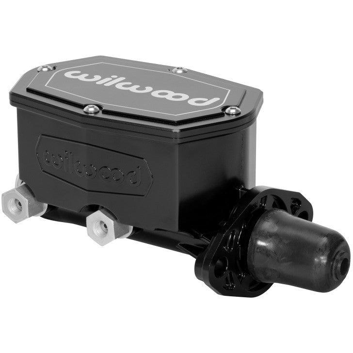 Wilwood Compact Tandem Master Cylinder - 1.12in Bore - w/Pushrod (Black) Wilwood Brake Master Cylinder