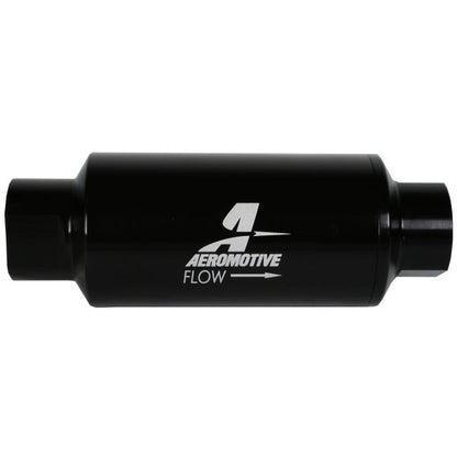 Aeromotive In-Line Filter 10AN 10 Micron Microglass Element Bright-Dip Black 2in OD Aeromotive Fuel Filters