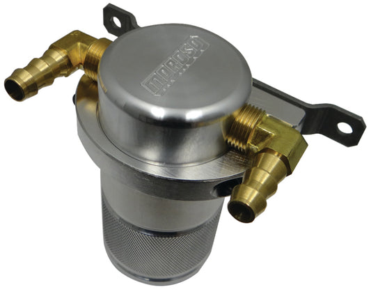 Moroso Universal Air/Oil Separator Catch Can - Small Body w/o Drain - Billet Aluminum - Raw Finish